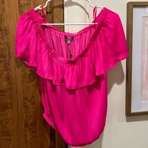 Naked Zebra Off the Shoulder Pink Top